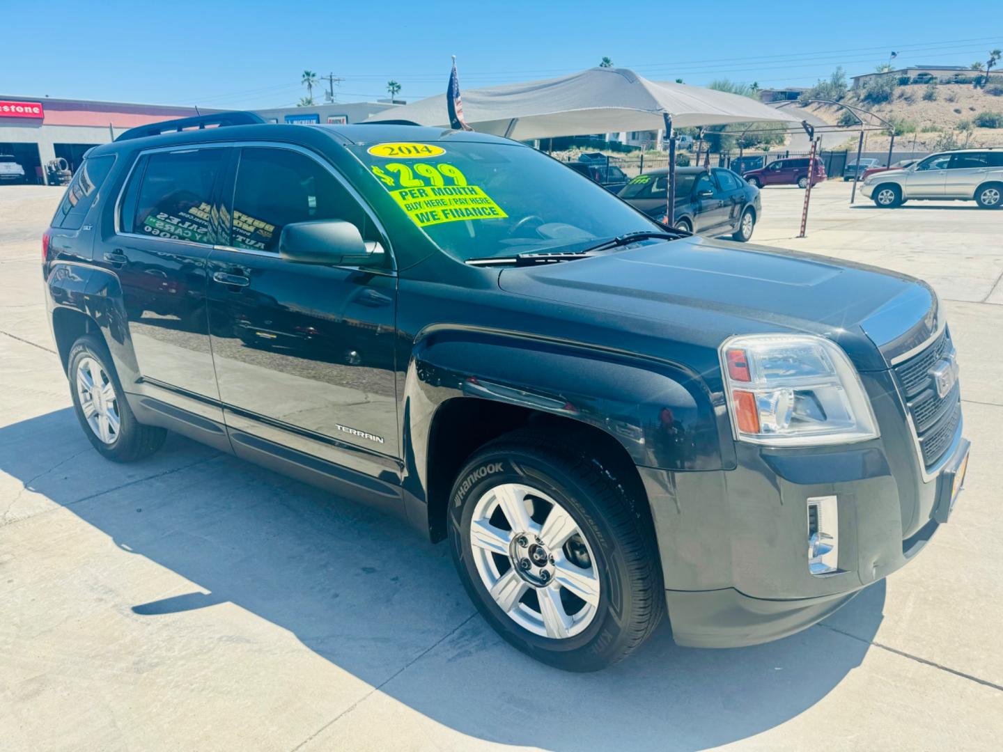 2014 grey GMC Terrain (2GKALSEK1E6) , located at 2190 Hwy 95, Bullhead City, AZ, 86442, (928) 704-0060, 0.000000, 0.000000 - 2014 GMC Terrain SLT-1. In house financing 93k miles. Brand new tires. completely safety and serviced. Buy Here pay Here. we finance. runs great. Free carfax. Free warranty. - Photo#3